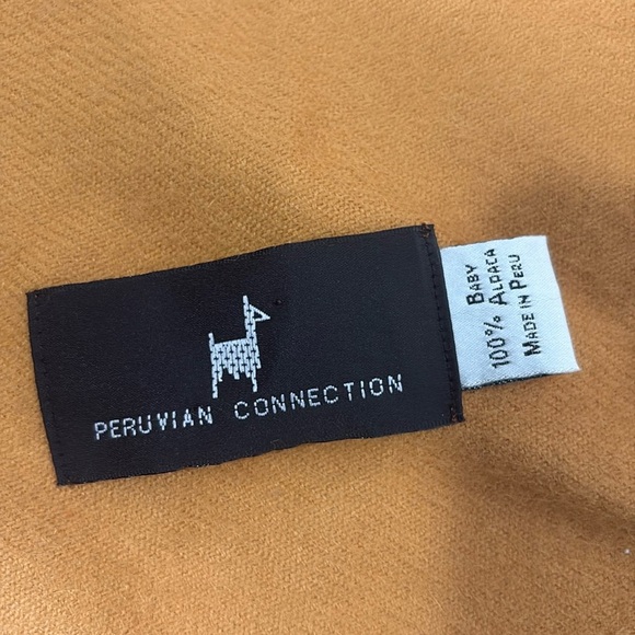 Peruvian Collection 100% Baby Alpaca Scarf fringe Yellow - Picture 2 of 7